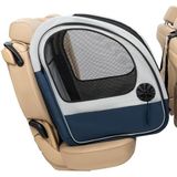 PetSafe Opvouwbare reiscabine voor huisdieren tot 27 kg, inklapbaar voor eenvoudige opslag, fleece binnenvoering, machinewasbaar, 2 opbergvakken, grijs/blauw, waterdicht, machinewasbaar