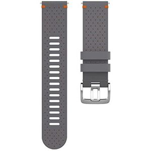 Polar 910101219 Geperforeerde leren polsband, compatibel met alle Polar sporthorloges met een 22mm aansluiting (GritX, Vantage M & V2 series), 22MM M-L, Grijs-Oranje