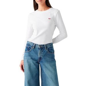 Longsleeve - Wit - Geborduurd Logo - Ronde Hals