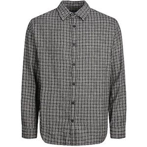 JACK & JONES Geruit overhemd voor mannen, regular fit, zwart, S