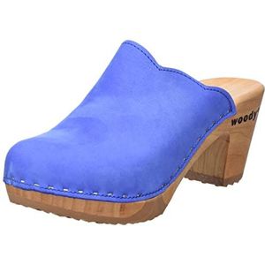 Woody Dames Nina houten schoen, Blue Venere, 39 EU, Blue Venere, 39 EU