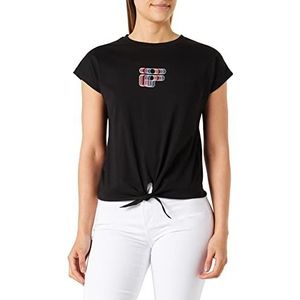 FILA Dames Shantou Knotted Graphic Logo T-Shirt, zwart, XS, zwart, XS
