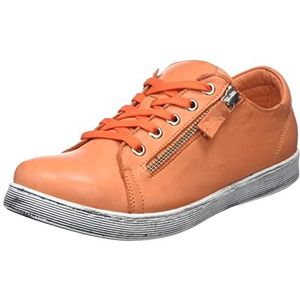 Andrea Conti Dames veterschoenen halfhoge schoenen leer 0347893, oranje (papaya), 36 EU