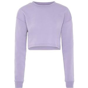 Ucy Damessweatshirt met lange mouwen, 100% polyester, ronde hals, lavendel, maat XXL, Lavendel, XXL