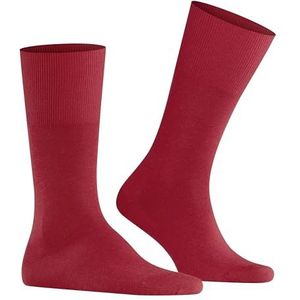 FALKE Luchthavensokken voor heren, ademend, temperatuurregulerend, geurremmende wol, katoen, versterkt, platte naad voor drukvrije teen, effen, licht, business, dagelijks gebruik, 1 paar, Rood (Scarlet 8120), 41/42 EU