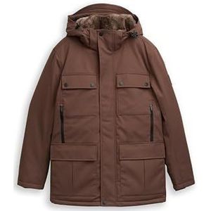 Tom Tailor - Parka - Regular Fit - Heren - Effen - Afneembare Capuchon met Imitatiebont