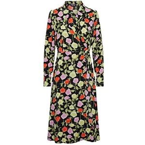 PIECES PCBLOSSOM LS WRAP Jurk, Paars/Aop: bloem, XL