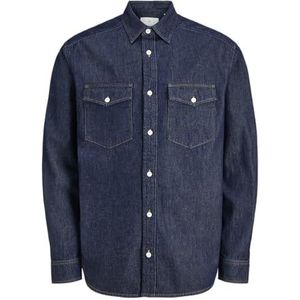 Jprccwalter Denim L/S Shirt, donkerblauw (dark blue denim), M