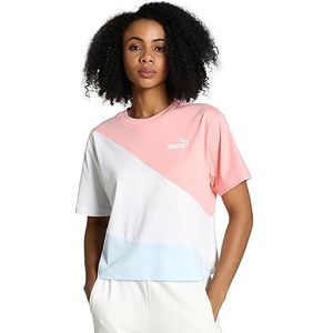 PUMA Power Cat Cropped Tee ICY Blauw