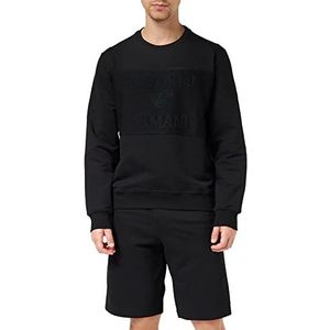 Emporio Armani Swimwear Men's Emporio Armani Textured Terry sweatshirt ronde hals, zwart, L, zwart, L