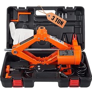 VEVOR - Losange 3 T - Elektrische Schaarkrik - Hefbereik 130-370 mm - Auto Hefkrik met Crank Set