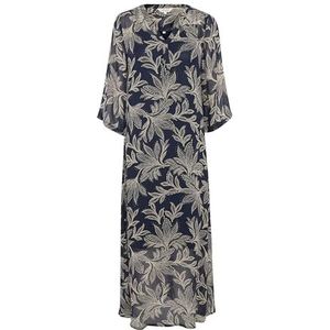 Part Two BeritPW Damesjurk, regular fit, lange jurk, Dark Navy Delicate Leaf, 42