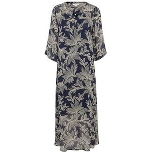 Part Two BeritPW Damesjurk, regular fit, lange jurk, Dark Navy Delicate Leaf, 42