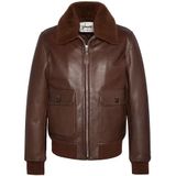 SCHOTT - Pilotenjack - Kastanje Kleur - Schapenleer