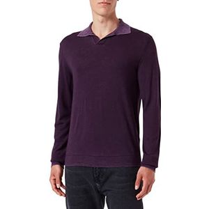 7 For All Mankind Extra fijne Merino Treated Polo Sweater voor heren, paars, M