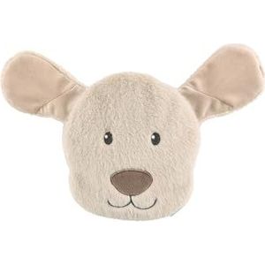 Sterntaler Lucky Warmtekussen voor de hond, rustgevend warmtekussen voor baby's en kinderen, van zacht fleece, knuffeldier geeft troost en kalmeert, haverkussen, grijs-beige