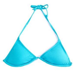 Koton Dames gevoerde halter nek driehoek bikini top zwemkleding, blauw (699), 40