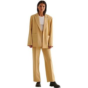 NA-KD Losse pasvorm broek voor dames, Lichtgeel, 30