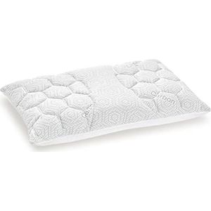 Fabe Cervical Carbon Plus kussen met mesh en ritssluiting, nekkussen om te slapen, kussen voor bed, zachte en hypoallergene vulling, 75 x 45 cm