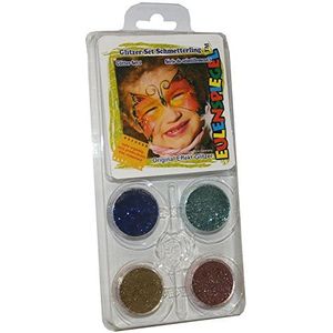 Eulenspiegel 908105 - make-up set glitter vlinder, glitterset, voor carnaval, themafeest