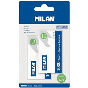 Blisterverpakking 2 dozen met 1000 nietjes 24/6 MILAN®