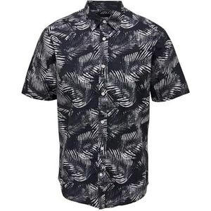 Only Onsbes Reg Ctn Slub Leaf Ss Shirt voor heren, navy, L