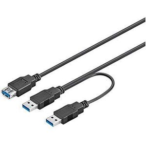 USB 3.0 Kabel 2x A - 1x A Female 30cm
