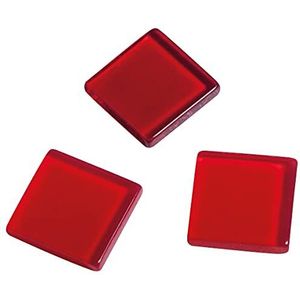 Rayher Acryl mozaïek, transparant 1x1cm, ca. 205 stuks, SB-Box 50 g, rode tinten mengsel, vierkant, kunststof stenen, plastic mozaïek doorschijnend, 14540287