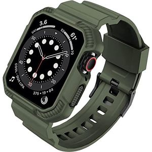 Horlogeband 41 mm 40 mm 38 mm met behuizing Schokbestendige robuuste band voor horloge SE-serie 7 6 5 4 3 2 1 41 mm 40 mm 38 mm met bumpercover voor heren Dames-groen