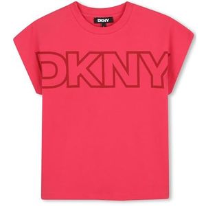 DKNY D62412 T-shirt voor meisjes, Roze, 4 Jaren