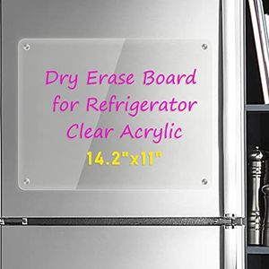 Kamehame Dry Erase Board voor koelkast, magnetisch droog wisbord voor koelkast, helder acryl notitiebord, 14,2 ""x 11