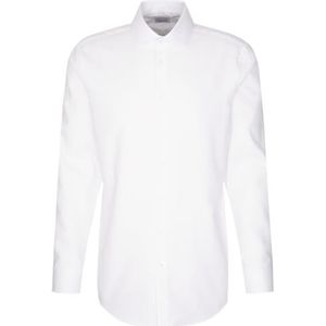 Seidensticker Zakelijk overhemd voor heren, regular fit, strijkvrij, Kent-kraag, lange mouwen, 100% katoen, wit, 44