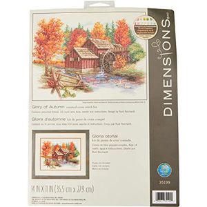 Dimensions Glory of Autumn, katoen, alle benodigde kleuren zijn inbegrepen, 35,6 x 28 cm