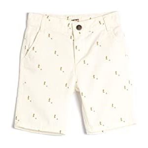 Koton Boys's Chino Zakken Katoen Elastische Tailleband Shorts, Ecru Design (03e), 6-7 Jaar