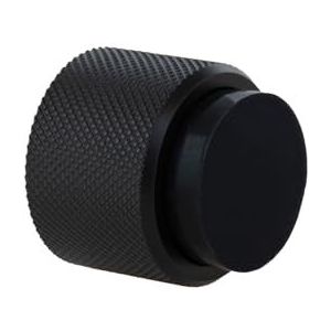 EVI Herrajes I 198MOCNG Wand-deurstopper, diamantkartels, diameter 28 x 28 mm, zwart gelakt staal, zwart rubber, montage met lijm en schroeven