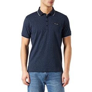 Teddy Smith Poloshirt voor heren, Totaal marineblauw/micro print, XL