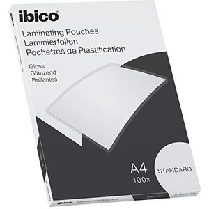 Ibico Basics A4 Lamineerhoezen, Standaard, 100 Stuks, Glanzend, Glashelder, 627310