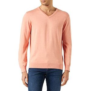 Hackett London Heren Katoen Zijde V-hals Pullover Sweater, Zalm, XXL