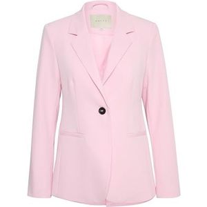 Kaffe Blazer Single Breasted Notch Lapel Regular Fit Jetted Pockets, Pink Mist, 44 NL