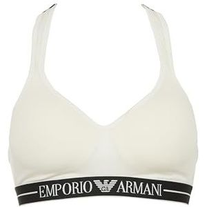 EMPORIO ARMANI Gewatteerde driehoekige beha voor dames, Wit, XS