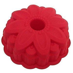 GMMH Originele siliconen bakvorm bloem kogelhoorn bakvorm cakevorm broodbakvorm fruitbodemvorm (rood)