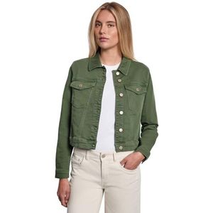 Street One - Studio - Cropped Spijkerjasje - Groen - Katoenmix met Stretch