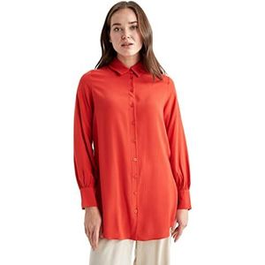 DeFacto Tunic T-shirt voor dames, rood, XS