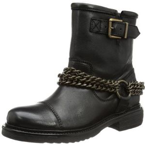 Bronx BX 578 43883-B Dames biker boots, Zwart Black Old Gold 818, 37 EU