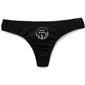 Koton Dames katoenen string slips minimalistisch bedrukt ondergoed, zwart (999), S