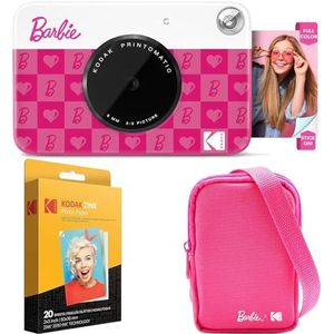 Kodak x Barbie Printomatic Volledige Kleur Direct Afdruk Digitale Camera Barbie Starter Bundel (Iconische Stijl) + Barbie Deluxe Cameratas + Zink-papier (20 Vellen)