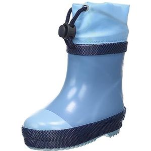 Playshoes Uniseks halfhoge gevoerde rubberlaarzen voor kinderen, blauw, 18 EU