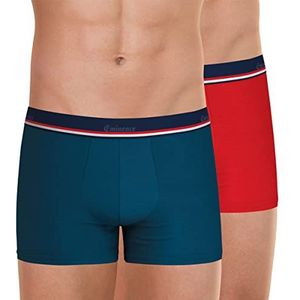 Eminence - 2 boxershorts voor heren, gemaakt in Frankrijk, Blauw/Rood, L