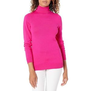 Amazon Essentials Women's Lichtgewicht coltrui met lange mouwen en klassieke pasvorm (verkrijgbaar in grote maten), Helderroze, 6XL Grote maten