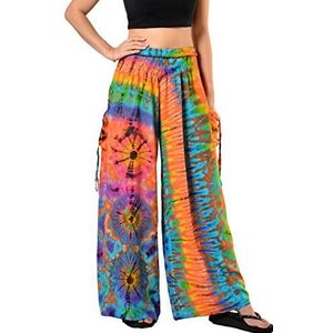 Orient Trail vrouwen koud geverfd brede been Palazzo Yoga Tie Dye Broek